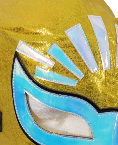 Pro Grade Mexican Luchador Lucha Libre Lycra Mask Mistico - Mustard Yellow - Picture 2 of 4