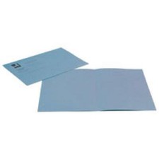 Image of Pack of 100 Lightweight 180gsm Foolscap Blue Square Cut Folders