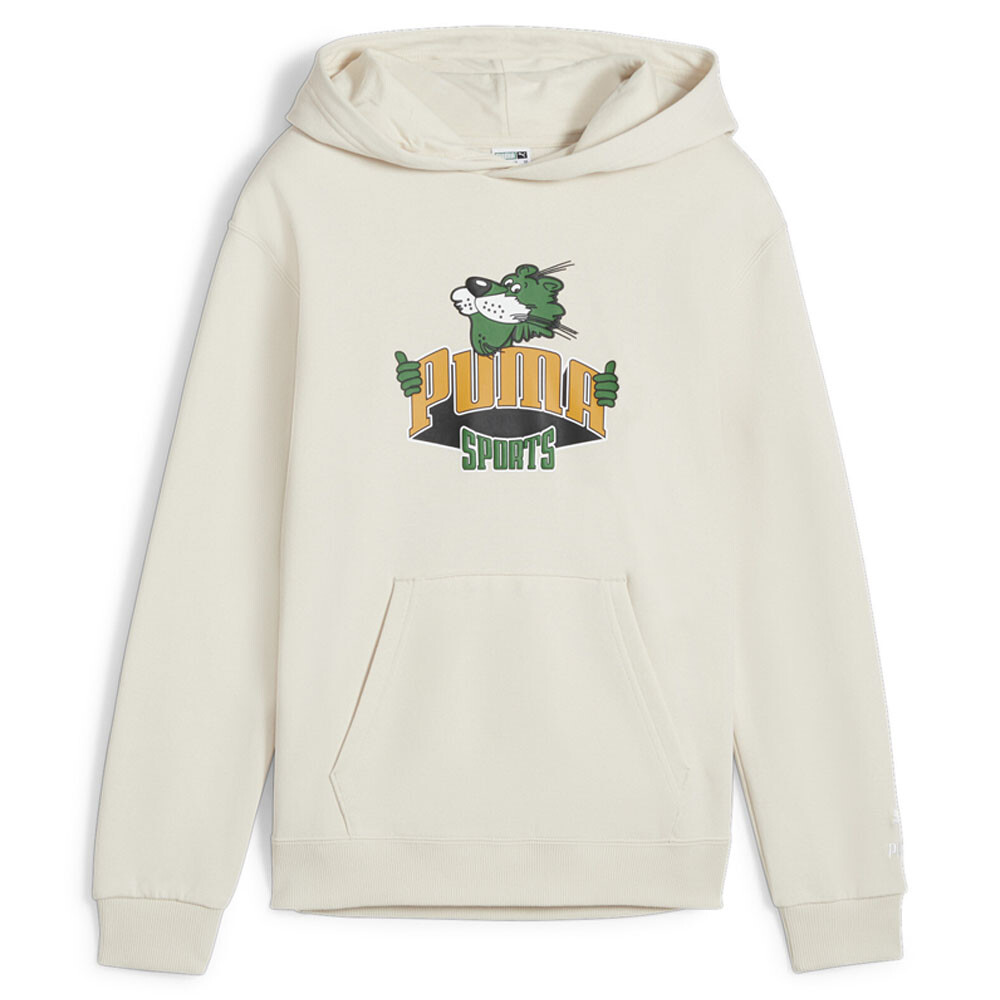Puma Team For The Fanbase Худи с графическим принтом для мальчиков Бежевая повседневная верхняя одежда 62513