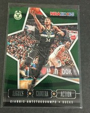 2020-21 NBA HOOPS BASKETBALL CARD LIGHTS CAMERA ACTION #23 GIANNIS  FREE S&H 
