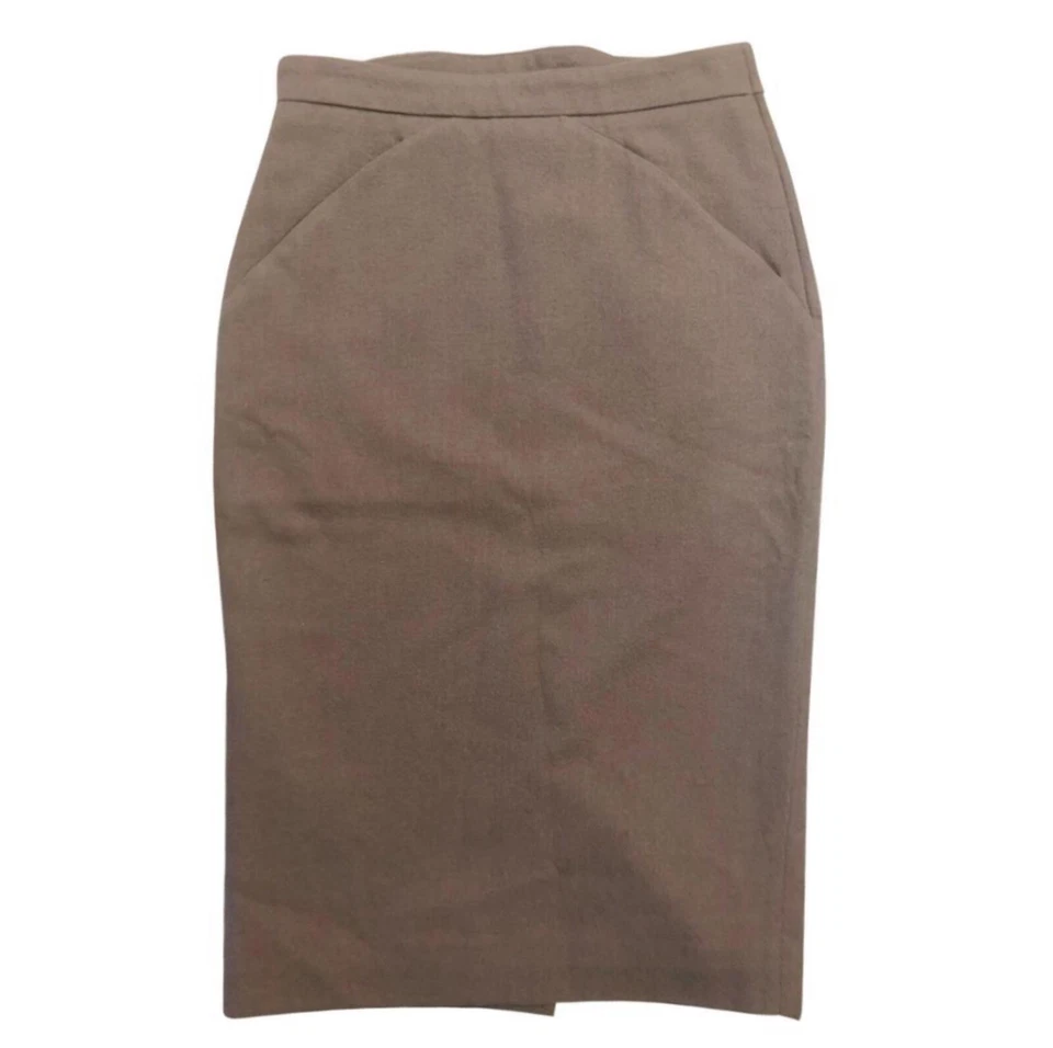 Falda lápiz recta con bolsillo frontal de lana beige Givenchy Paris FR 36 US 4 2