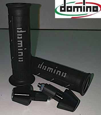 DOMINO Griffe XM2 und Gegengewichte SCHWARZ SILBER UNIVERSAL für HUSABERG Motorrad