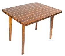 Nautical Dining & Kitchen Table 40" Cedar Wood Chris Craft Deck Style Furniture