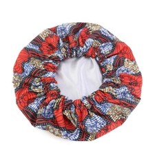  African Print Hair Bonnet Lined in Satin Large Size