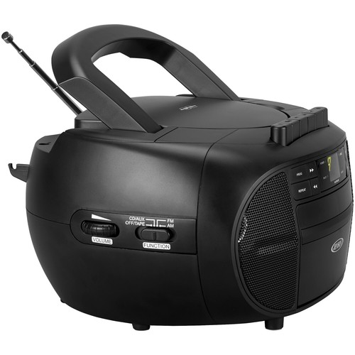 Rtable Stereo Boombox with Built-In Cd Player and Cassette Recorder