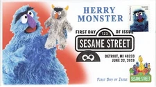 AO- 5394I-2, 2019, Sesame Street  Add-on Cover, First Day Cover, Pictorial Postm
