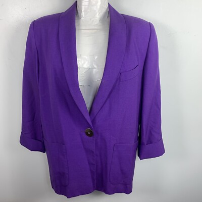 Lynn Greene For Richard Neal Ltd Womens Blazer Sz 12 Purple