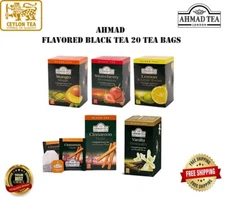 Sri Lanka CEYLON Tea Ahmad Tea Flavored Black Tea 20 Individual Wrapped Tea Bags