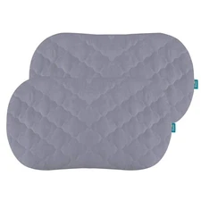 Oval/Hourglass Waterproof Soft Bassinet Mattress Pad Cover 2 Pack Gray 31"x18"