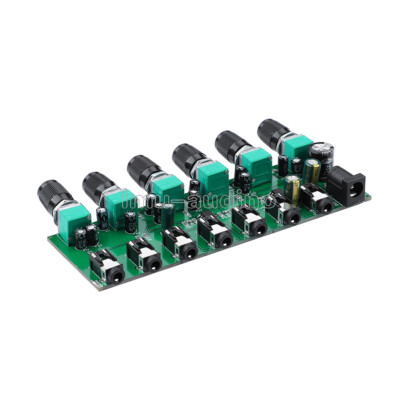 6 Channel Stereo Mixing Audio Distributor Mixer Board w/ Volume Control DC 5-24V