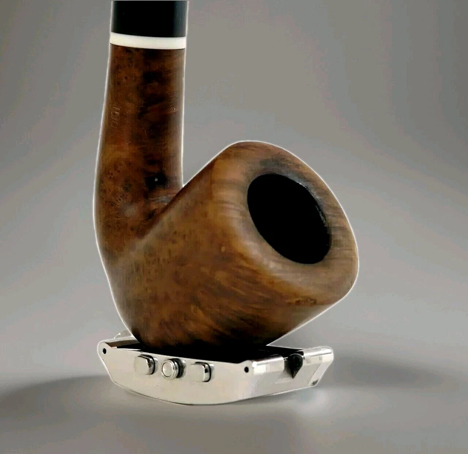 Rossi by Savinelli Curved Pipe "BULL" Saddle Stem Bent Bulldog Briar Smoked - Image 3 of 4