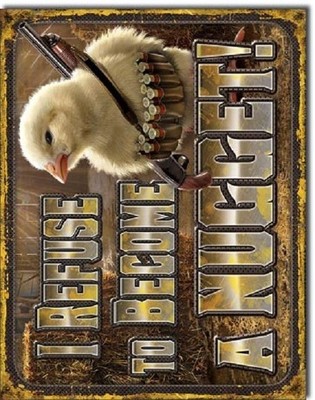 Chicken Nugget Refusal Humor Hunt Cabin Garage Wall Art Decor