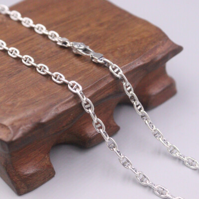 Echt 925 Sterling Silber Halskette Herren Damen 3,5 mm Ankerkette Glied 24 Zoll L
