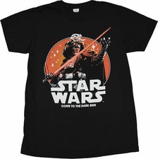Star Wars New Adult T-Shirt - Darth Vader Orange Come To The Dark Side
