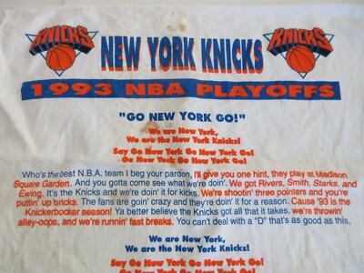1993 New York Knicks NBA Playoffs Towel SGA GO NY GO NY GO Wiz | eBay