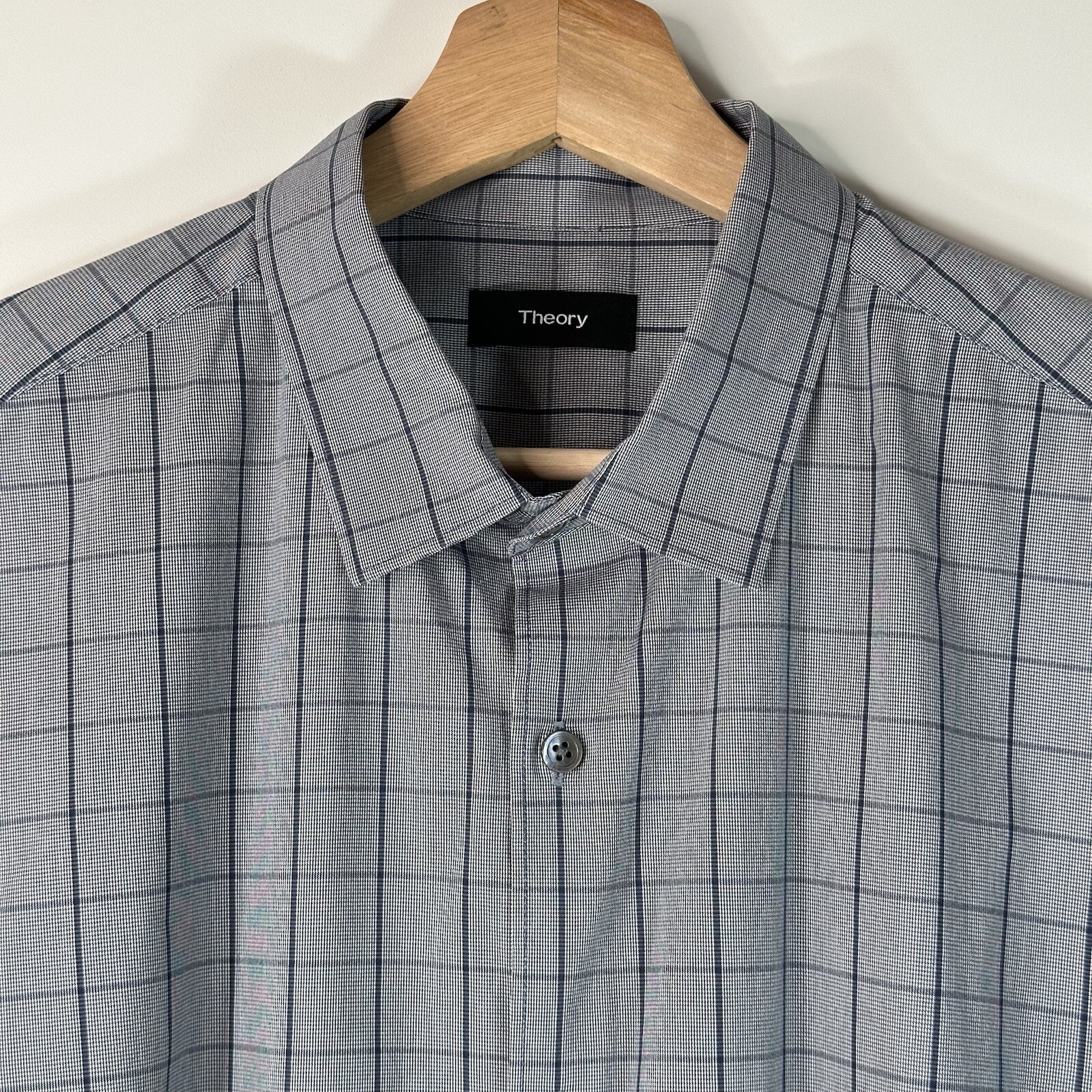 Theory Button Down Shirt Murrary Houndstooth Grid… - image 2