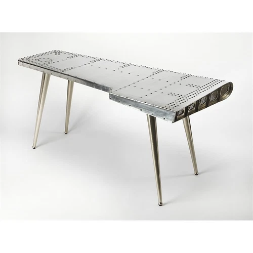 Butler Specialty Industrial Chic Midway Aviator Desk In Silver - Picture 1 of 5