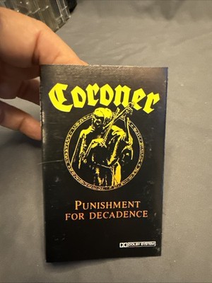 Coroner Punishment for Decadence Cassette Tape 1988 Thrash Metal