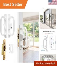 Maniglia per porta scorrevole bianca resistente con chiusura a pollice offset e serratura a mortasa