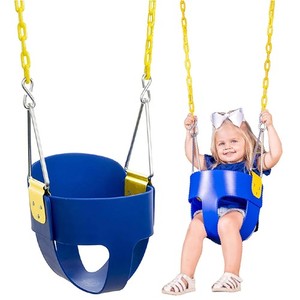 Blue Siège à balançoire pour tout-petit avec chaînes en plastique