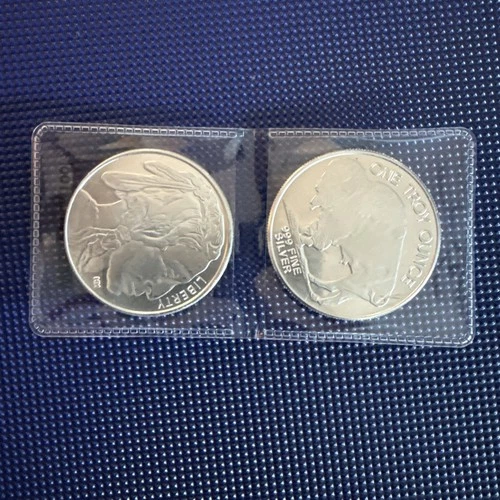 Lot of 2 -  Buffalo 1 Troy oz Silver Rounds Brilliant Uncirculated