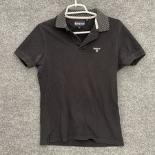 Barbour Polo Shirt Men  s Sz S Black Short Sleeve