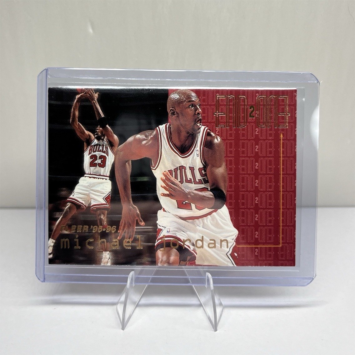Fleer Michael Jordan Card Chicago Bulls NBA 1995-96 End 2 End #9 of 20