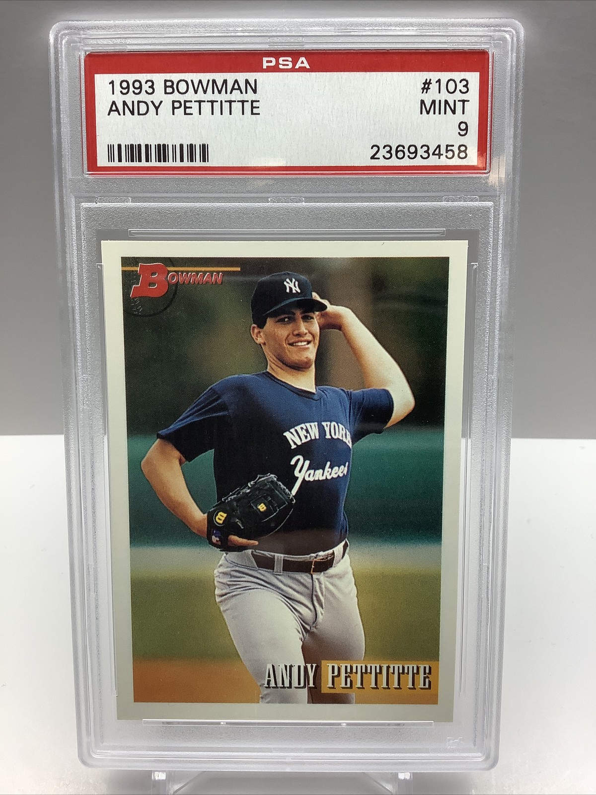 1993 BOWMAN ANDY PETTITTE #103 PSA 9 MINT