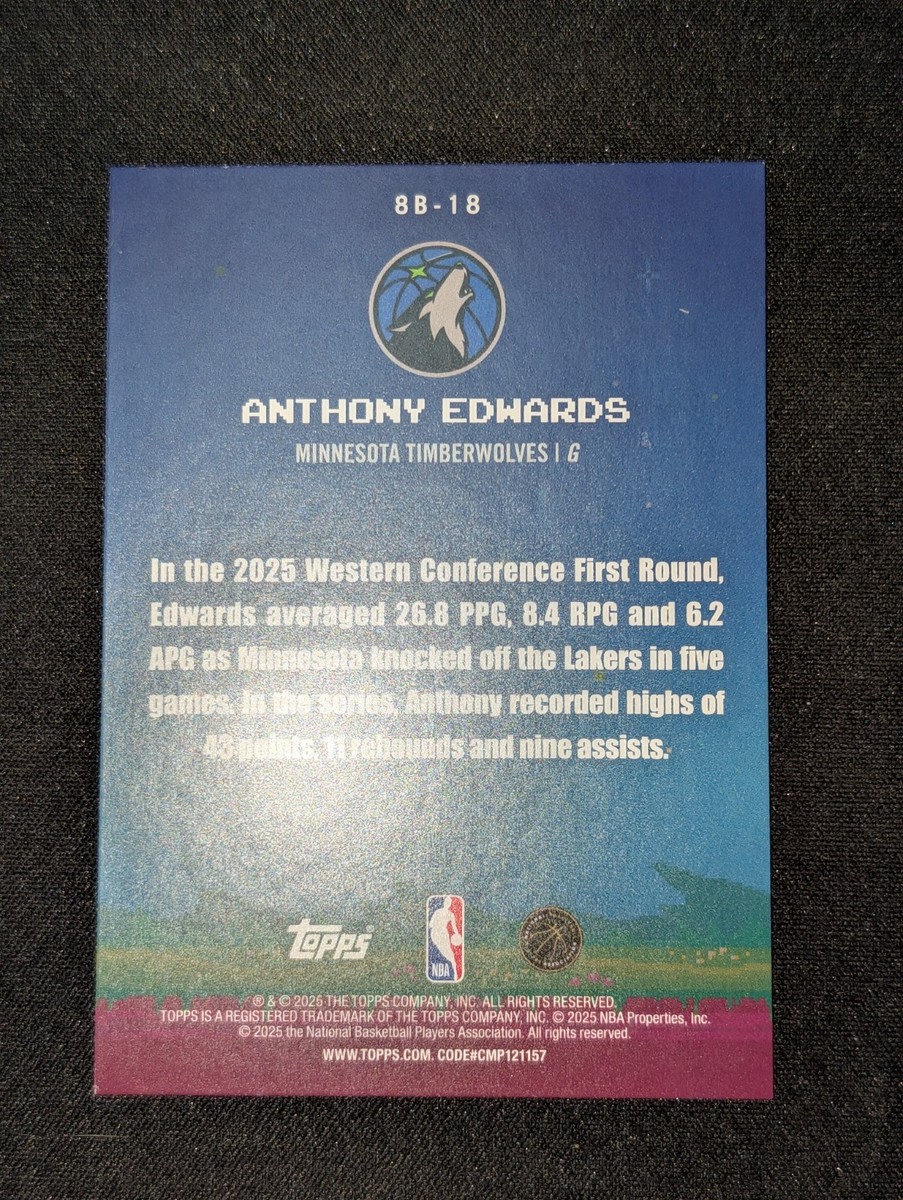 2025-26 Topps Basketball Anthony Edwards 8-Bit Ballers #8B-18