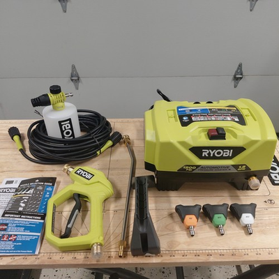 #ad RYOBI RY14AM12 1.8 GPM Automotive High Flow Pressure Washer Kit 1200 PSI $144.99