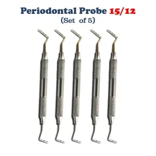 5 X Gold Tip UNC15 / CP12 Color Measurements Dental Periodontal Probe Hollow CE