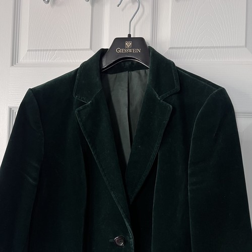 Vintage M&S St Michael Samt Blazer Jacke Damen 16/18 UK dunkelgrün smoking - Bild 4 von 16