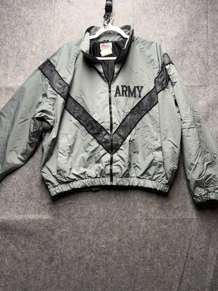 Skilcraft US Army Jacket Mens Large Short Gray Green Nylon Full Zip Vented JWOD - Image 3 of 4