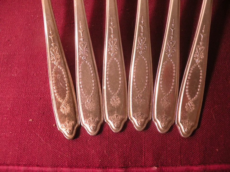 Set Of 6 Dinner Forks International Rogers Bro EMPIRE Silverplate 7 5/8" - image 4 of 4