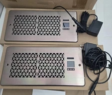 Register Booster Fan 4" x 10" Vent Remote Control 10 Speeds 2-Pack Bronze Color