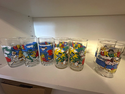 Max Kruse Urmel Trinkglas-Set aus Glas, mehrfarbig dekoriert, Comic