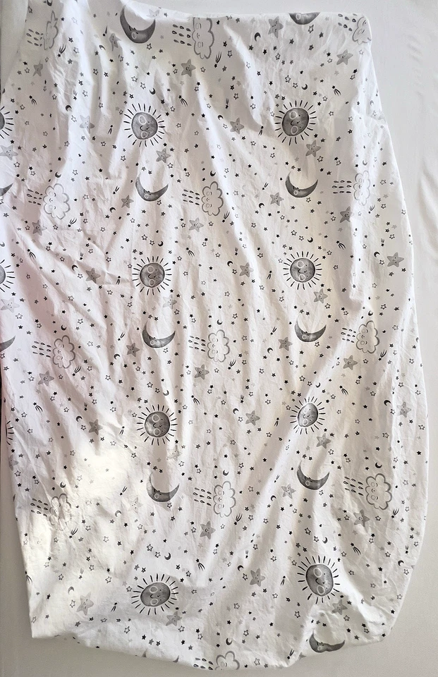 Lote de sábanas ajustables para cuna POTTERY BARN KIDS/2 estrellas 100 % algodón orgánico gris sol Foto 3 de 4