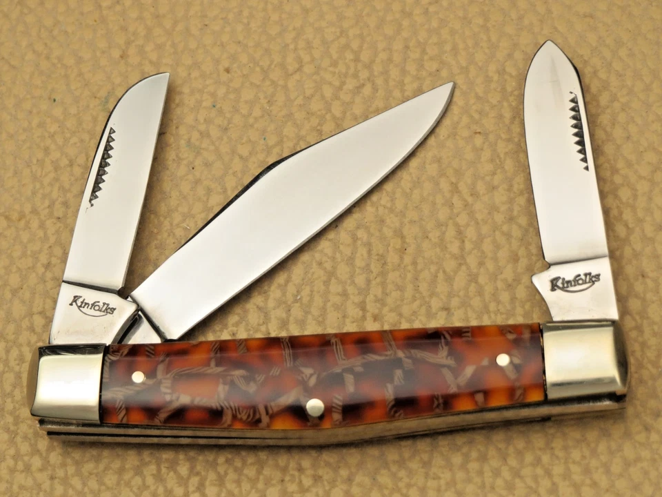 1990's KINFOLKS by Olbertz Solingen Germany - Stock Knife - Colorful Handles - Image 3 of 4