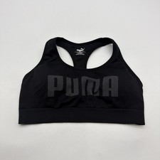 Puma Sports Bra Women M Black graphic Print Logo. 47063
