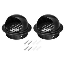 Cubierta redonda de ventilación de 3 pulgadas de acero inoxidable para pared exterior ventilación de aire redonda negra 2 piezas