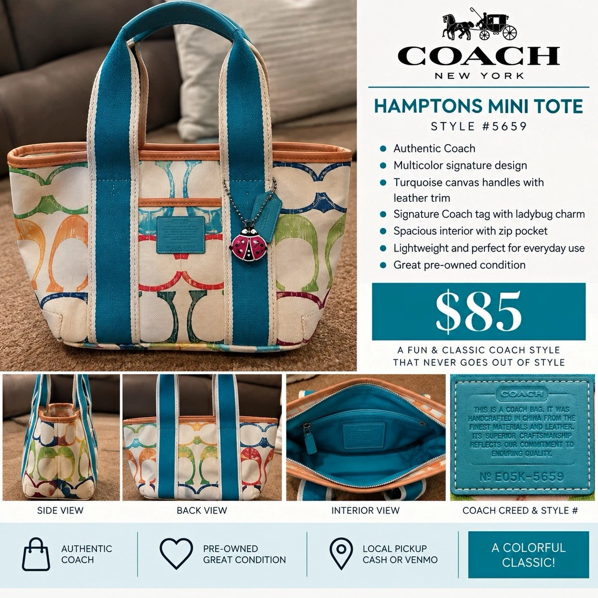 Coach Hampton Tote Exterior Bags & Handbags for Women for sale | eBay