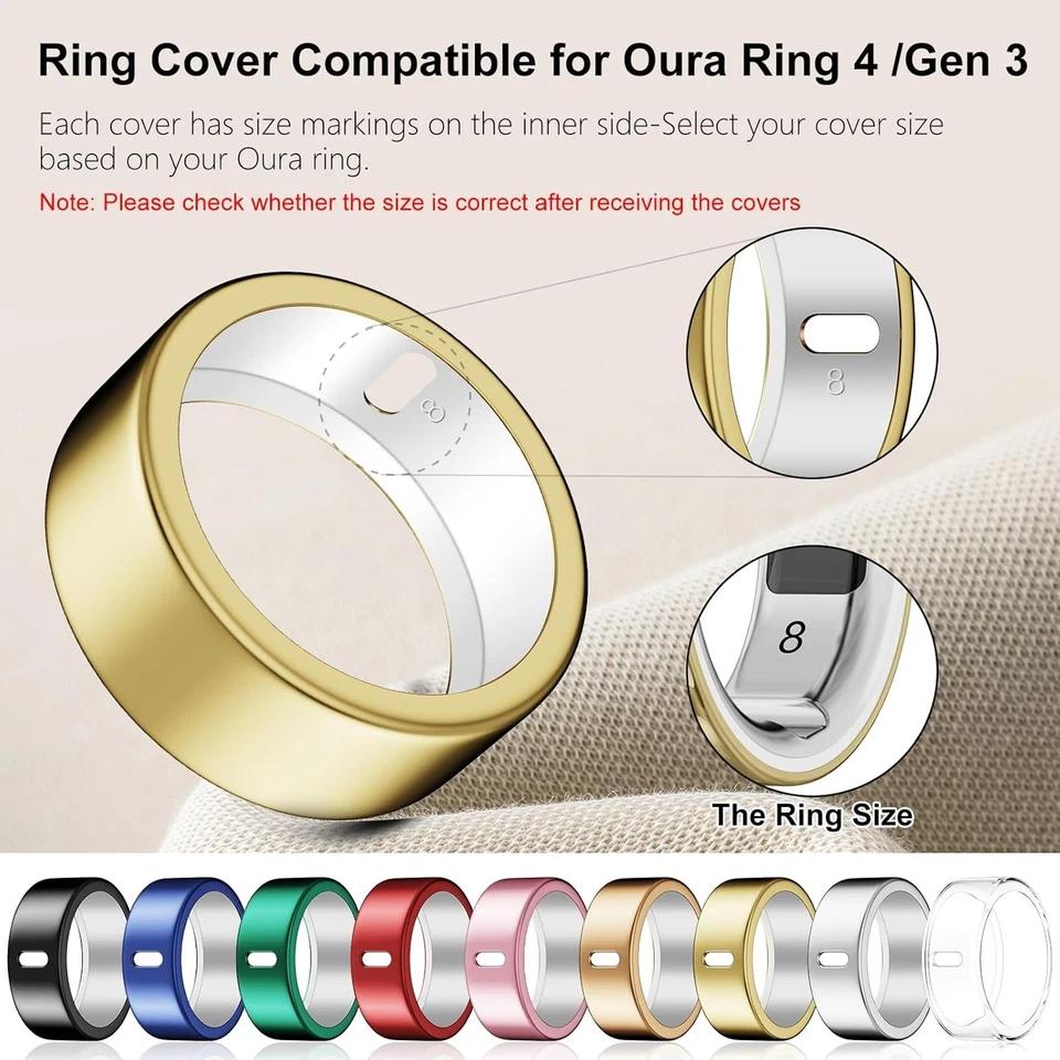Protector TPU Ultra Delgado para Anillo Oura 4/Gen 3 - Elegante Plata+Dorado, Talla 8 Foto 4 de 4