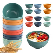 12 Pcs Unbreakable Cereal Bowls Set, 26 Oz Wheat Straw Bowls Set, Microwave ...