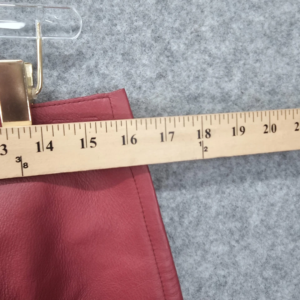 Falda De Colección Borgoña Cuero Genuino Mujer 12 L Rojo Lápiz Y2K Newport 32x26 Foto 4 de 4