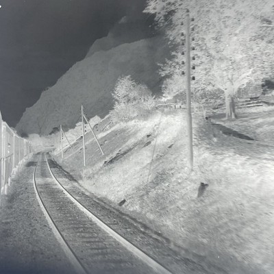 ANTIQUE Glass Plate Photo Negative 1800s Railways Goldrush Train Track E