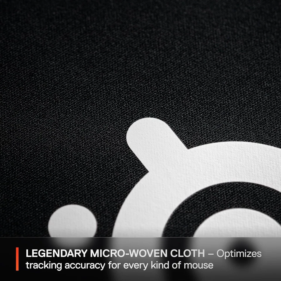 SteelSeries QcK Gaming Mouse Pad - Large Cloth - 17.7L x 15.7W inches, Black - Image 3 of 4