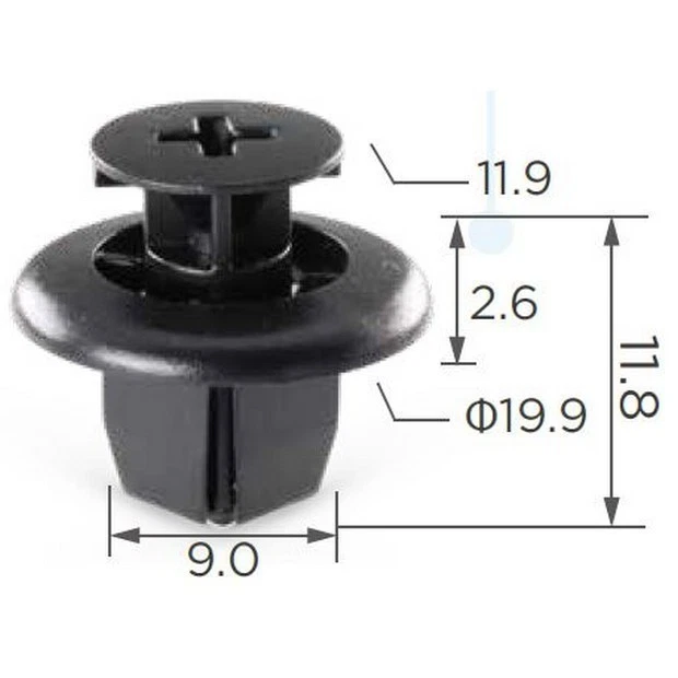 FIT FORD HOLE PLASTIC CAR RETAINER PUSH PIN FIT RIVET FASTENER 5x - Image 2 of 4