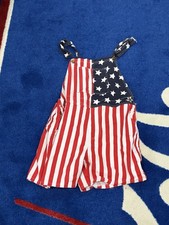 American Flag Men s Bib Overalls Shorts, No Tag, XL
