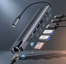 8 in1 Type C to USB-C 4K HDMI USB 3.0 Hub Adapter Cable Lead For MacBook Samsung
