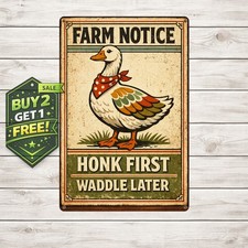 Beware Chicken Everywhere Funny 8x12 Aluminum Sign Vintage Farmhouse Tin Decor